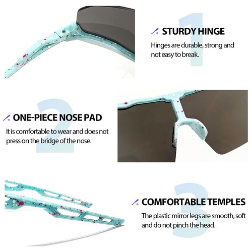 Kashm Youth Baseball Sunglasses for Boys Girls Softball Cycling Sports Sunglasses Kids Lightweight UV Protection 3Pack-Black+Pink+Blue