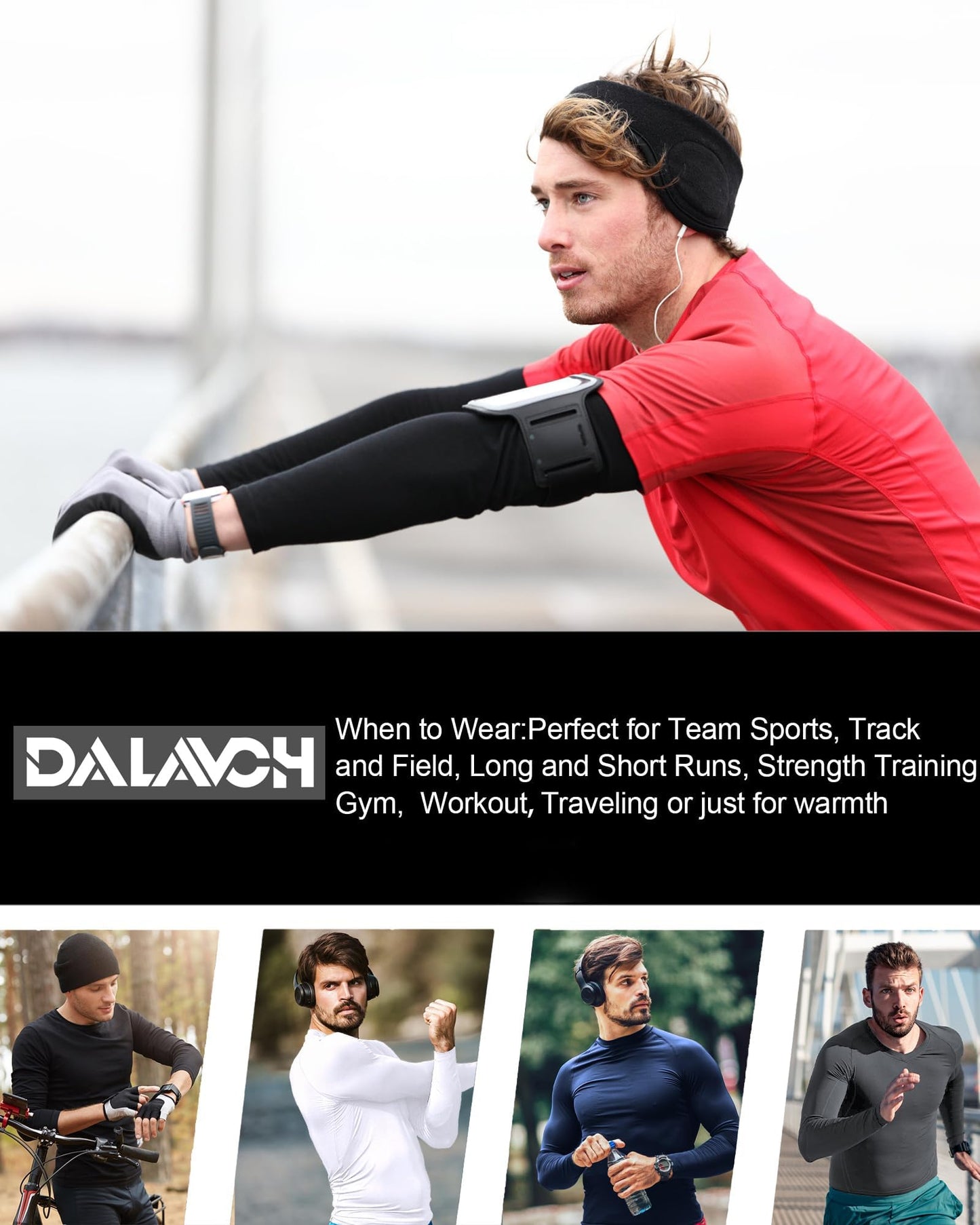 Dalavch 5 Pack Men’s Compression Shirts Long Sleeve Athletic Workout Tops