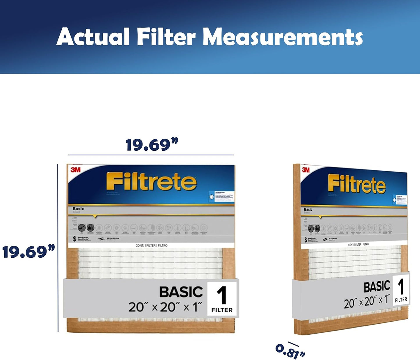 Filtrete 20x25x1 MERV 1 Air Filter Replacement - 6-Pack for HVAC & Furnace