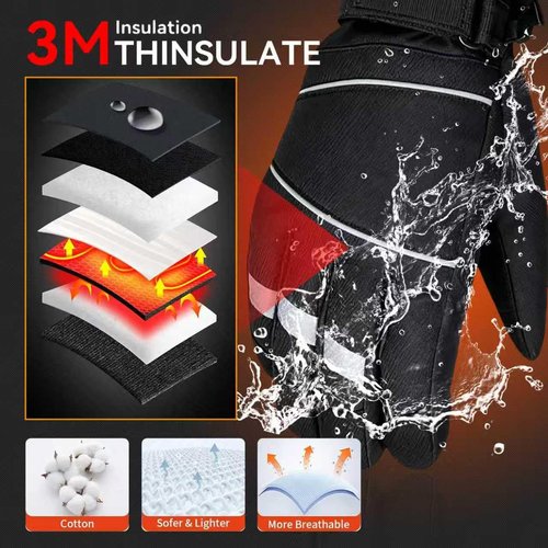 RARE SPACE Heated Gloves for Men Women -7.4V Fast Heating, Waterproof & Upgrade Non-Slip Electric Heating Glove for Motorcycling, Hunting, Skiing, Outdoor Work (Large)