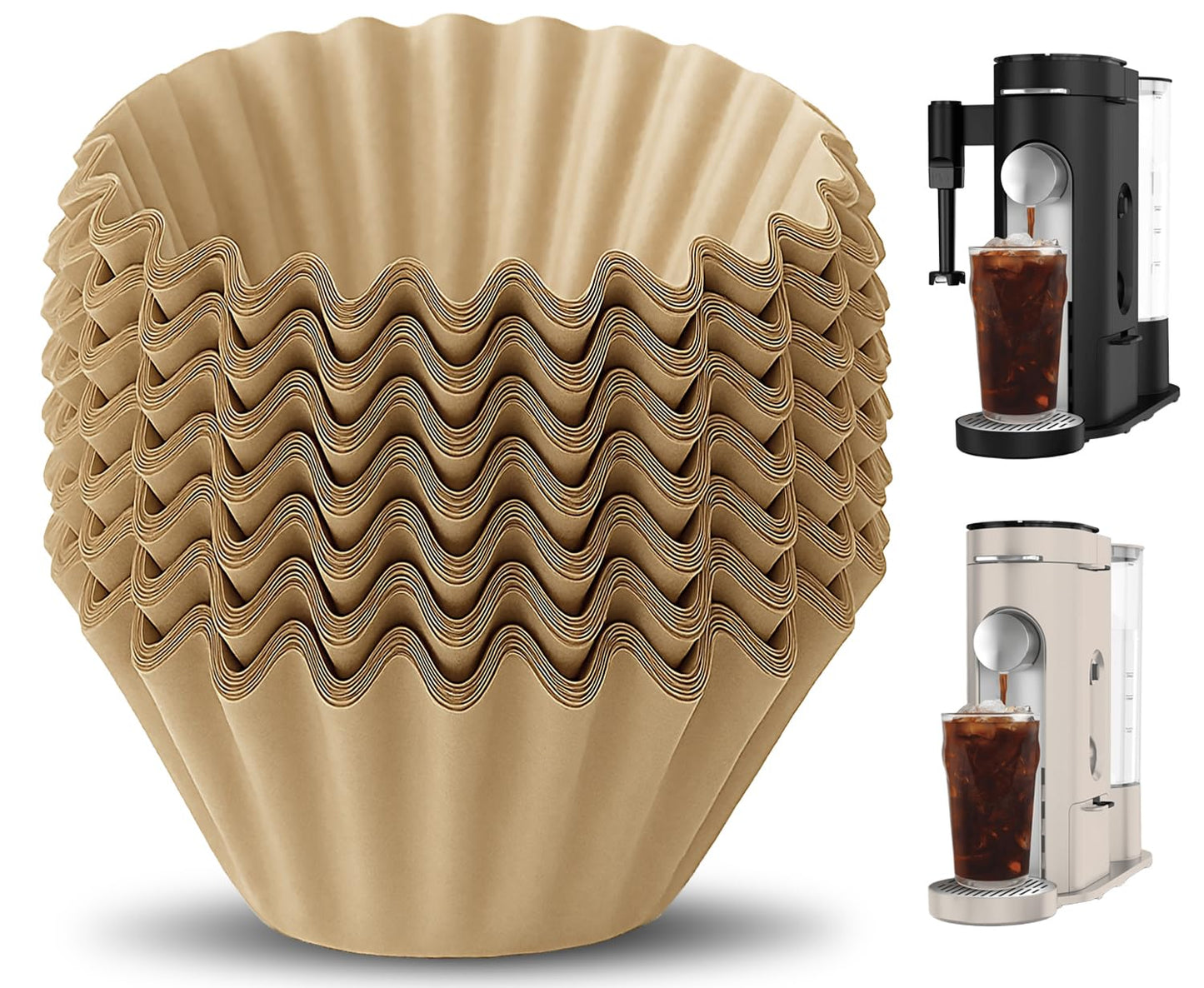 MIMORE Coffee Filters - 120 PCS Disposable Coffee Paper Filters for Ninja Pods and Grounds Single Serve Coffee Maker PB041, PB051 (Compatible with Kalita Wave Dripper 155)