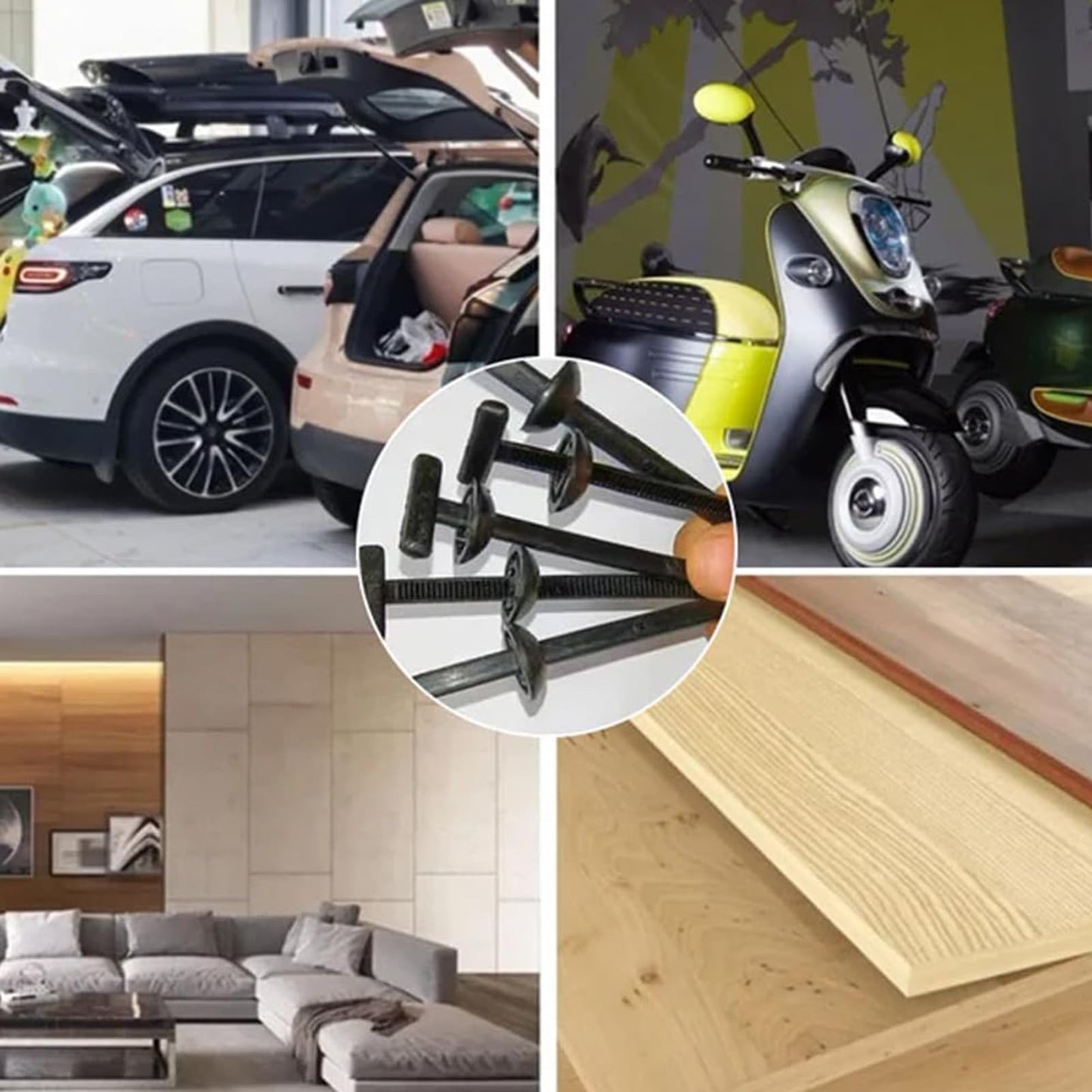 100pcs Nylon Universal Cable Tie Buckle – Heavy Duty Self-Locking Zip Ties Holder with Pin & Button Design, Plastic Cable Ties Tool Fasteners Car Body, UV Resistant Zipties for Car Daily Repair