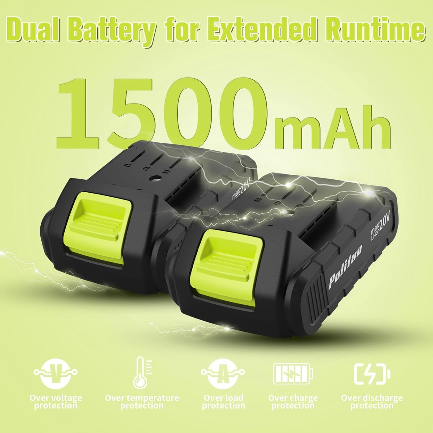 20V Cordless Drill/Driver Kit with 2 Batteries, 30Nm Torque & LED Light - PULITUO