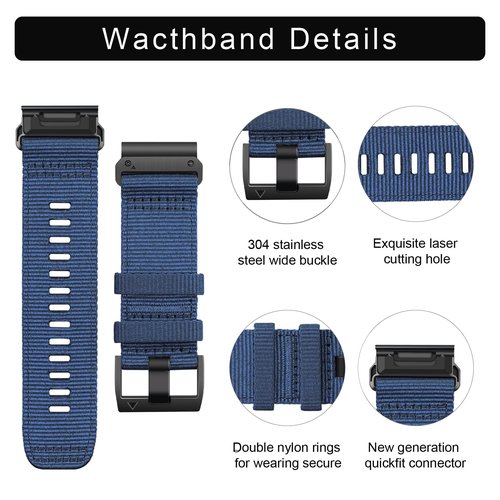 Zeit Diktator 22mm Quickfit Watch Bands compatible with Garmin Fenix 8 47mm/E 47mm/7X Pro/7/6 Pro/5 plus/Forerunner 965 955 945 935/Epix 2 Pro/Descent G1/ Approach S70 S60 S62 Nylon Watchband For Men