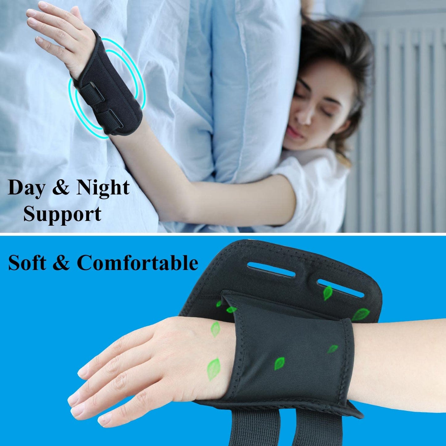 Tianhengyi Carpal Tunnel Wrist Brace, Adjustable Wrist Support Brace, Night Wrist Sleep Supports Splints Arm Stabilizer (Left Hand, L/XL, Pink)