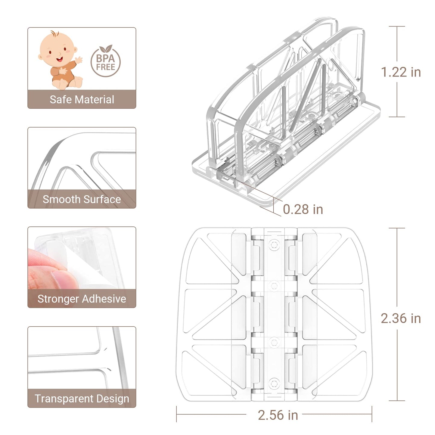 Sliding Door Lock Window Locks - 2 Pack Sliding Glass Door Lock for Child Safety Closet Door Security Locks for Kids Home Security Door Lock Safety Childproof for Inside Flip Door Latches Bar Stopper