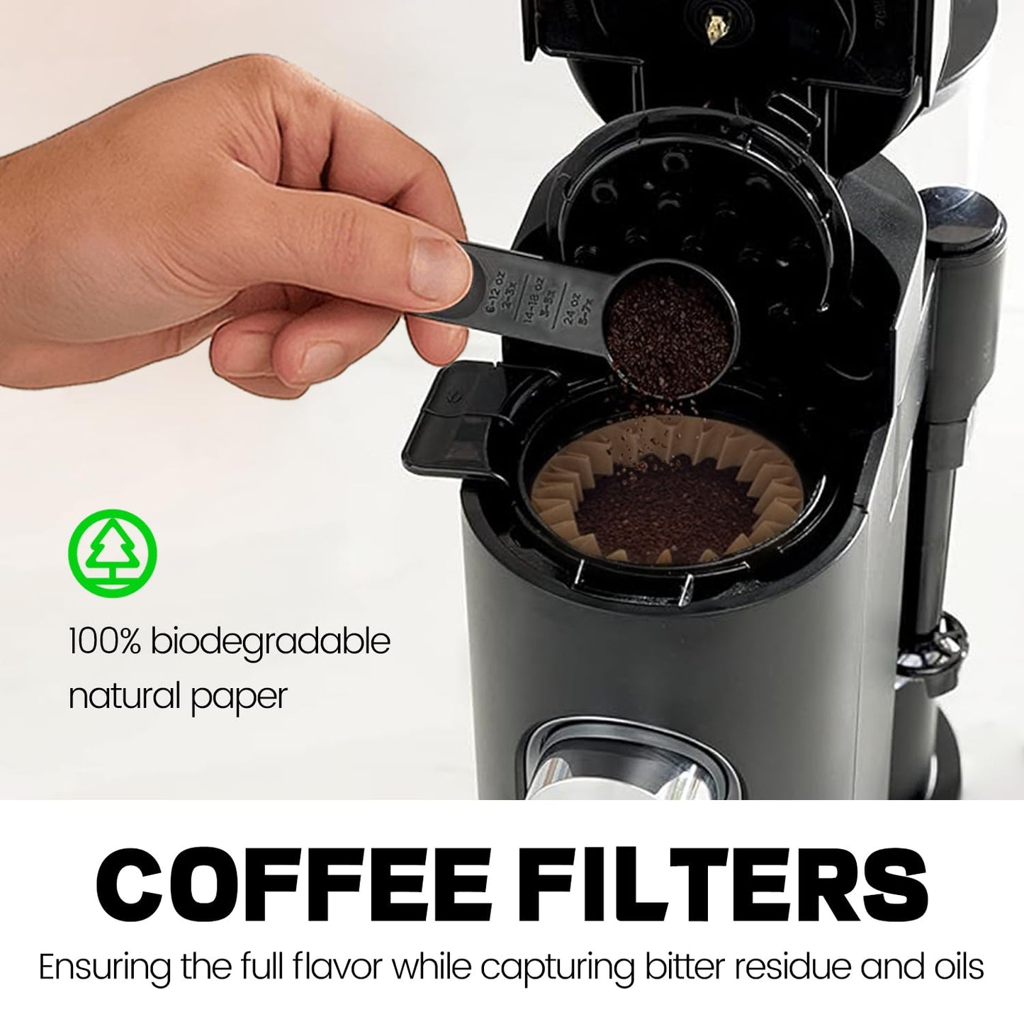 MIMORE Coffee Filters - 120 PCS Disposable Coffee Paper Filters for Ninja Pods and Grounds Single Serve Coffee Maker PB041, PB051 (Compatible with Kalita Wave Dripper 155)