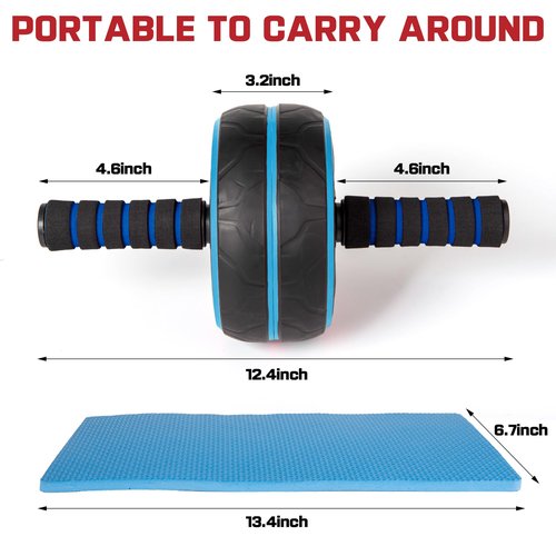 Ab Roller Wheel,Ab Workout Equipment,Home Gym Equipment for Abdominal & Core Strength Training,Wider Ab Machine with Knee Pad Accessories,No Noise Ab Wheel for Men & Women Abdominal(Bule)