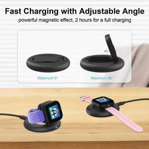 Charging Dock Compatible with SyncUP Kids Watch 2, Portable & Foldable Magnetic Charger with Charger C Cable for TMobile Sync UP Kids Watch 2, Replacement Charging Stand(Not for Sync UP 1)