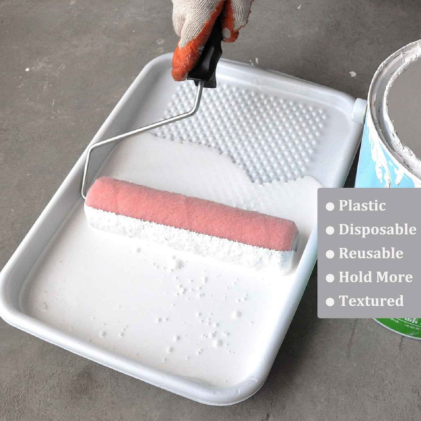 Great Andrew 9-Inch Paint Tray Liner, 21 PCS Plastic Paint Roller Tray Liner Set, Disposable Paint Pan Liners for Painting House, Walls, Floors, Home Improvement DIY Projects