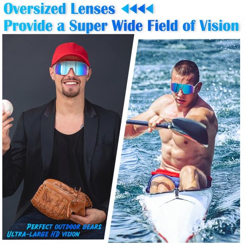 Semjar Cycling Glasses Mens Womens Boys,Polarized Sports Baseball Sun Glasses,UV Protection Big Sunglasses for Softball Beach Volleyball Biking MTB