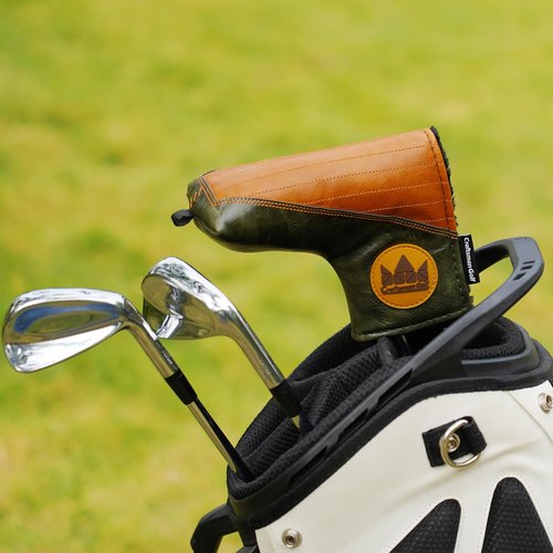 Craftsman Golf Vintage Green and Brown Golf Blade Putter Headcover Head Cover Ideal Gift for Men and Women
