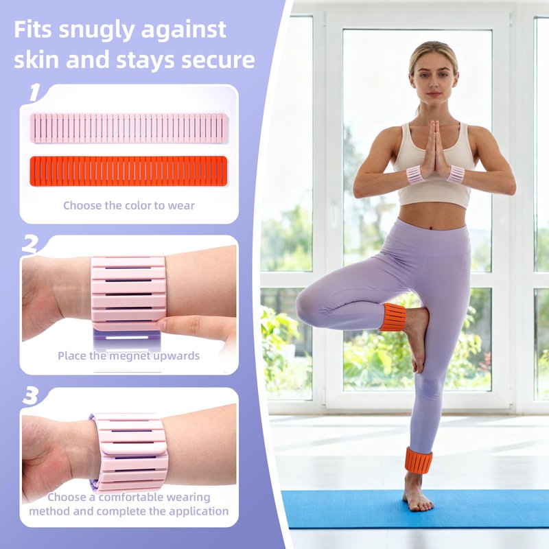 Mirastitch Wrist Weights, Ankle Weights for Women & Men – 2 Packs(1.1 lbs Each), Adjustable Ultra-Thin Magnetic Design, Silicone (Waterproof), Easy Wear, Adjustable, Ideal for Gym, Pilates, Walking, Yoga, Workout & Home Fitness