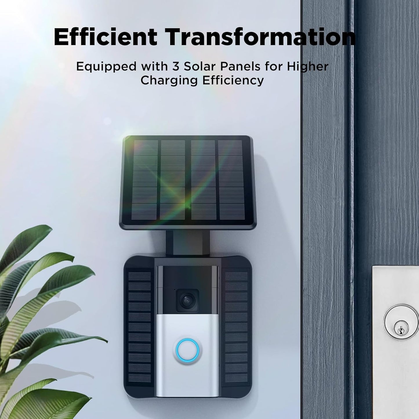 QIBOX Waterproof Solar Charger for Battery Doorbell - USB-C Adjustable Solar Panel