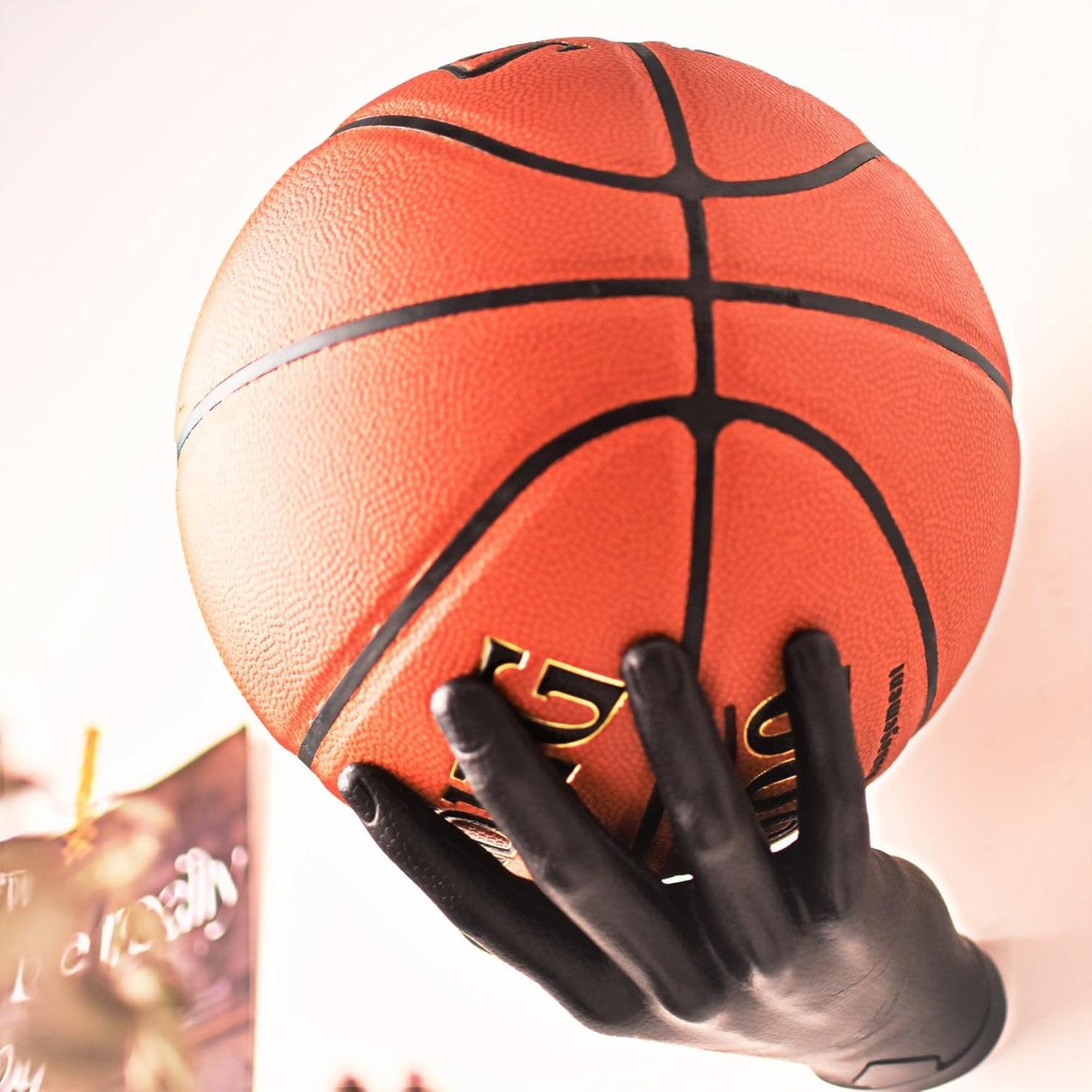 Skiennix Basketball Holder - Hand Sculpture Wall Mount Art Decor | Unique Storage Rack for Man Cave