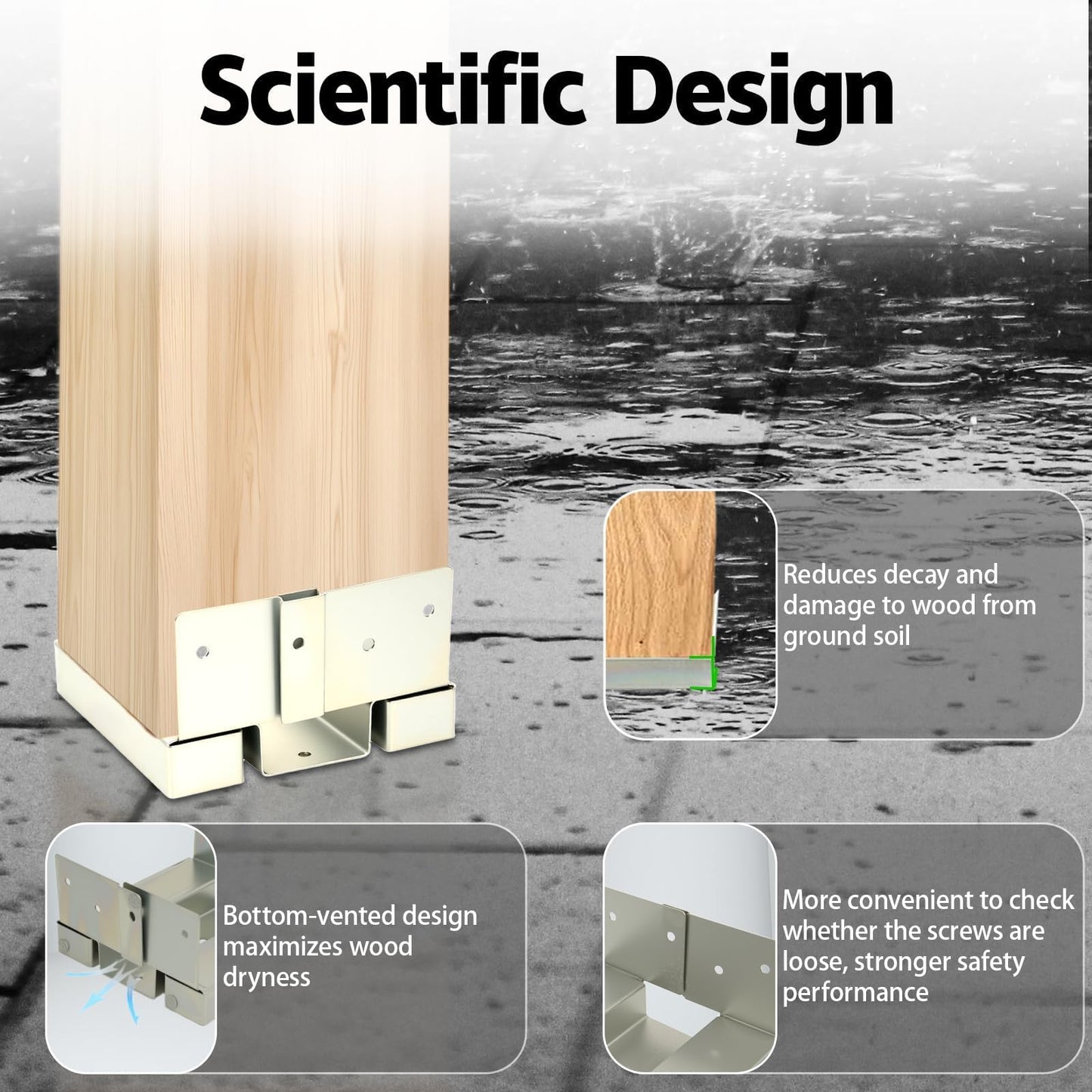 10 Pcs 6x6 Post Anchor Base, Adjustable Metal Post Bracket Post Base, Adjustable Galvanized Post Base Bracket for Deck Patio, Gazebo, Pergola