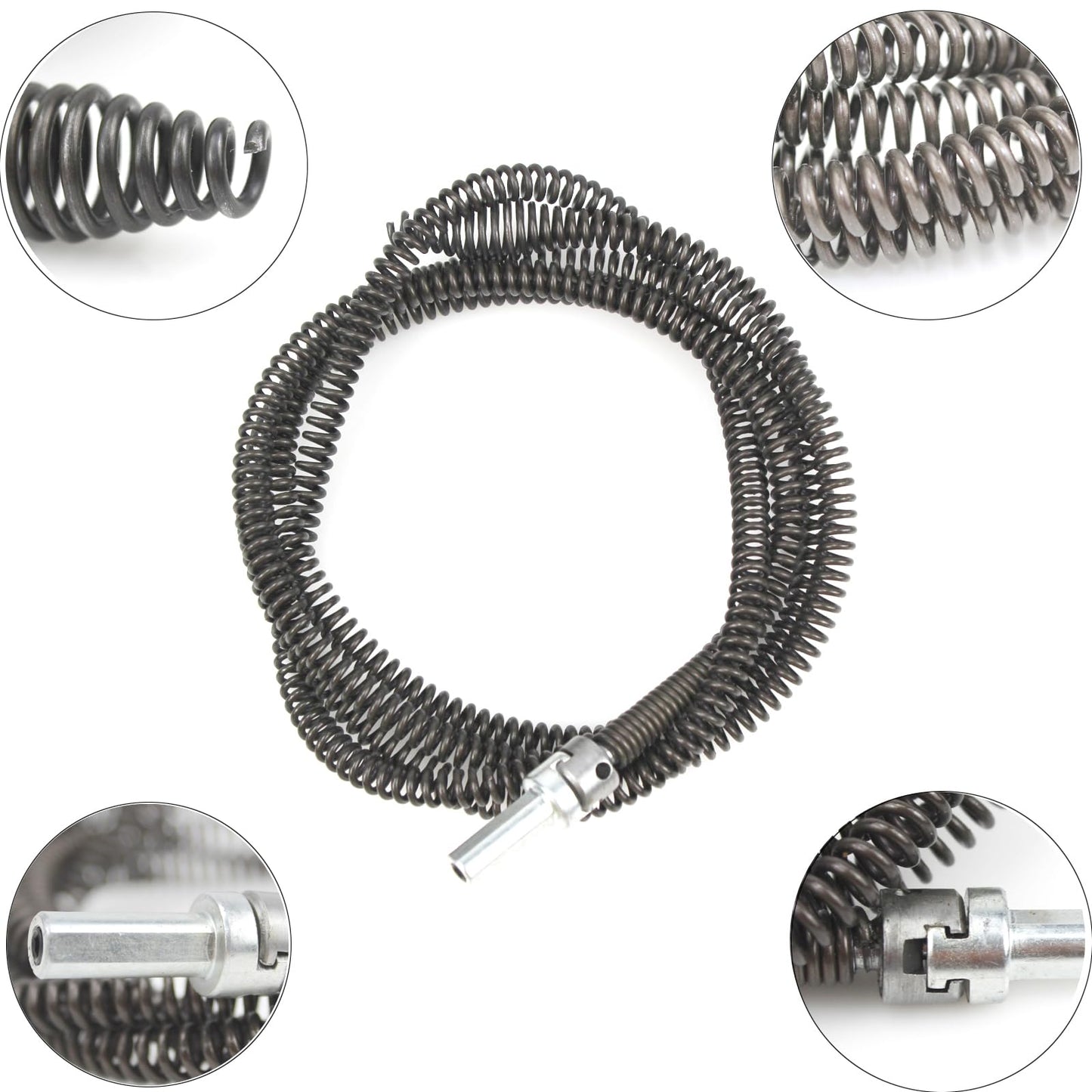 Amonk 6.5Ft/2M Drill Snake for Plumbing Drain Auger Cable with Drill Connector 10mm Flexible Plumbing Snake Clog Remover Drill Pipe Cleaner for Kitchen, Bathroom and Shower Sink