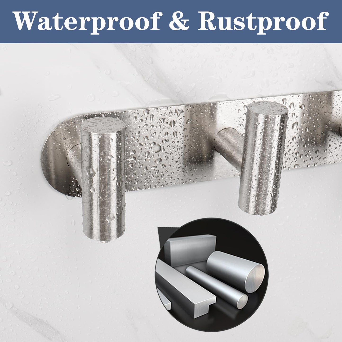 Vanloory Coat Hook Rack, Wall Mounted Coat Rack with 2 Hooks, Heavy Duty Towel Hook Rack Wall Hooks for Hanging Coat Jacket, Stainless Steel Coat Hanger for Bathroom Entryway Mudroom(Brushed Nickel)