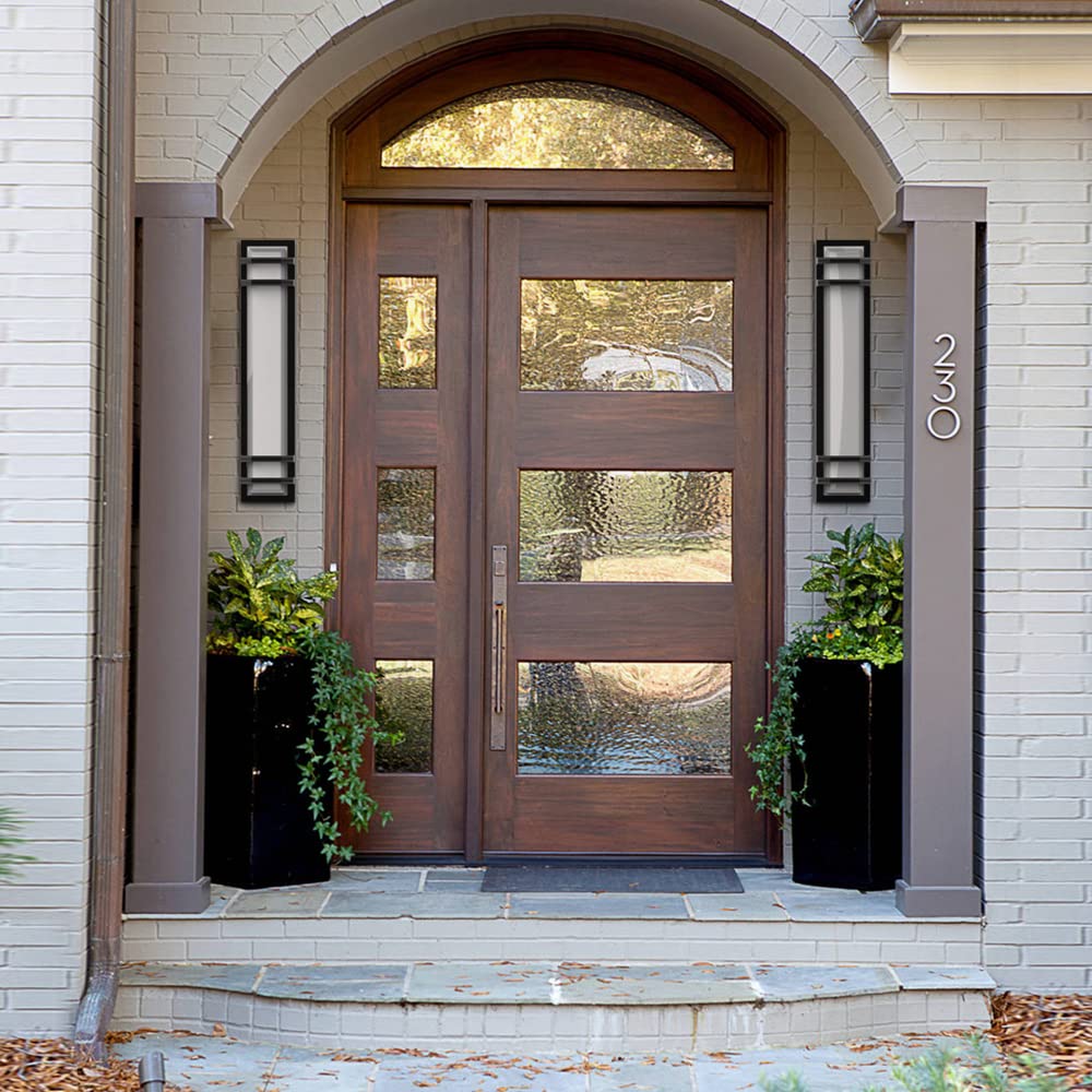 Sytmhoe Outdoor Wall Lights,23.6in 36W LED Modern Porch & Patio Wall Light Fixture, Black Aluminum Exterior Sconce Wall Mounted Lights Suitable for Garage Living Room Courtyard House(6000K)