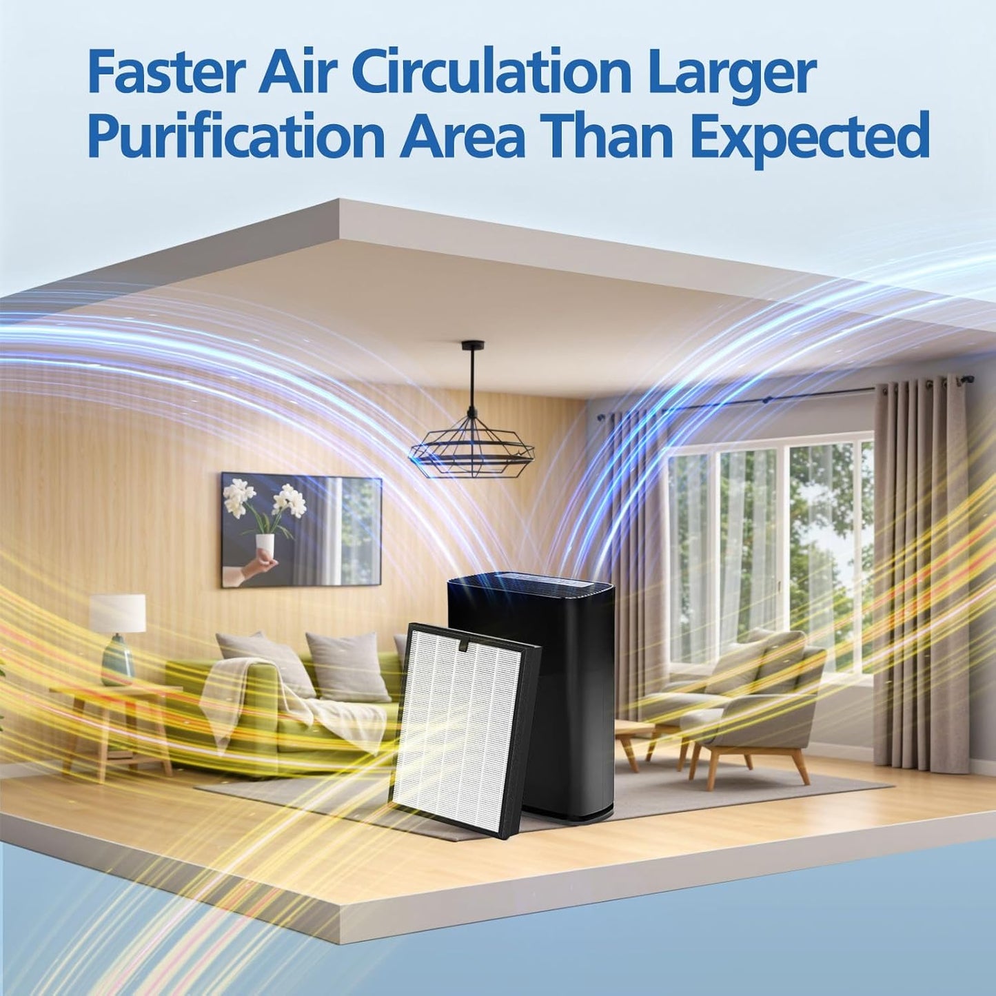 2-Pack Replacement Filters for Puro 400 Air Purifier - 3-in-1 Activated Carbon System for 99.97% Air Pollutants