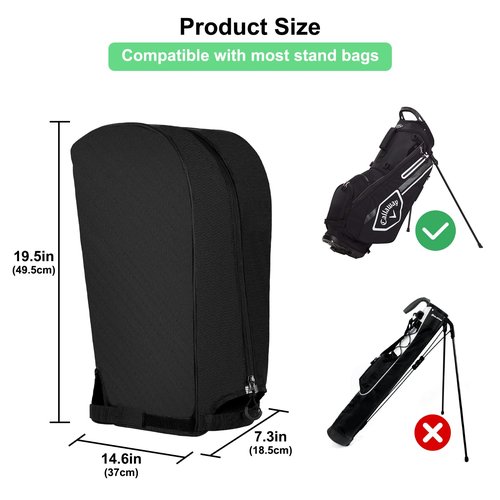 CRAFTSMAN GOLF Black Waterproof 1680D Golf Bag Dust Cover Rain Hood