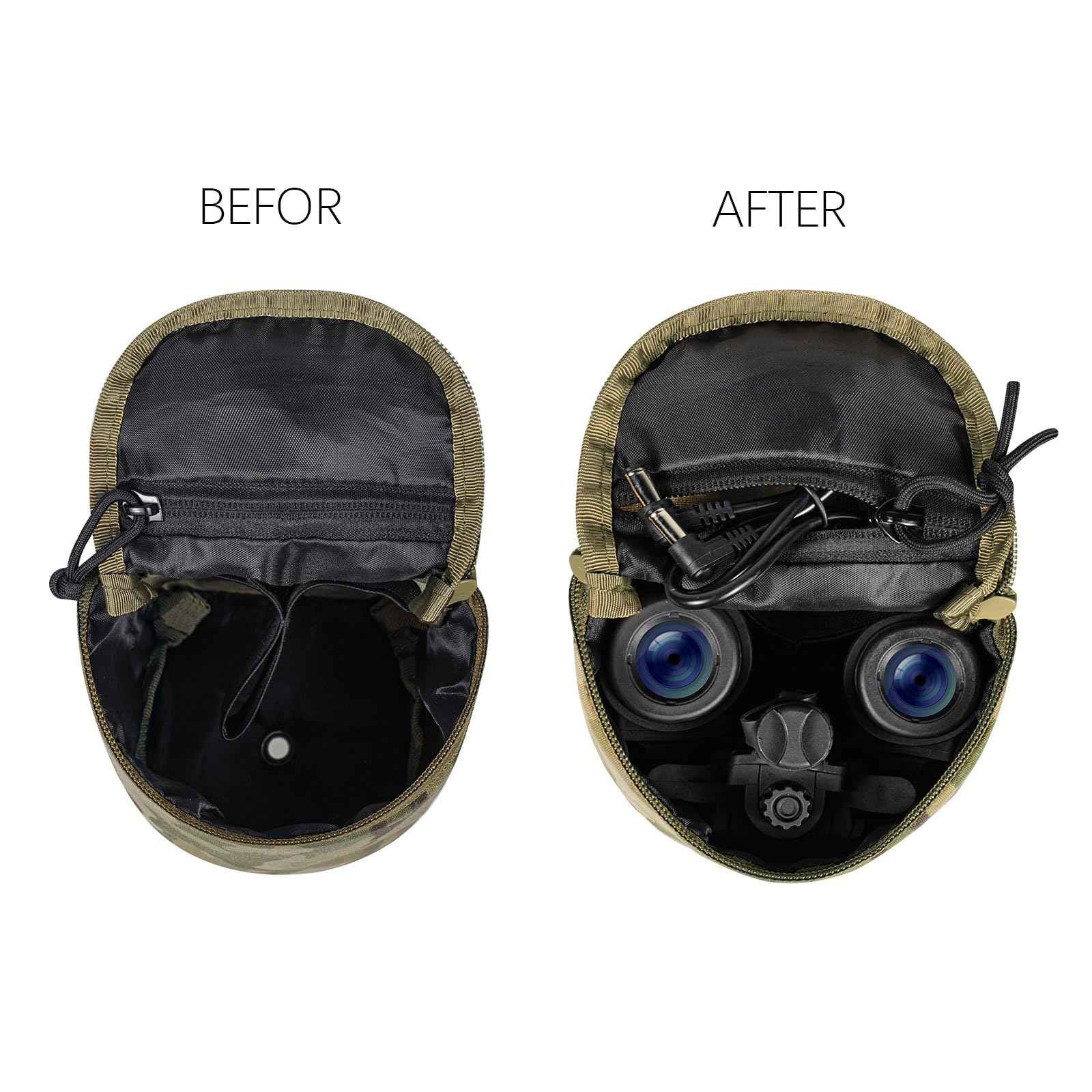 Lonloke Tactical NVG Pouch,MOLLE Night Vision Carrying Case,Soft Padded Multi-Purpose Utility Pouches. (MC)