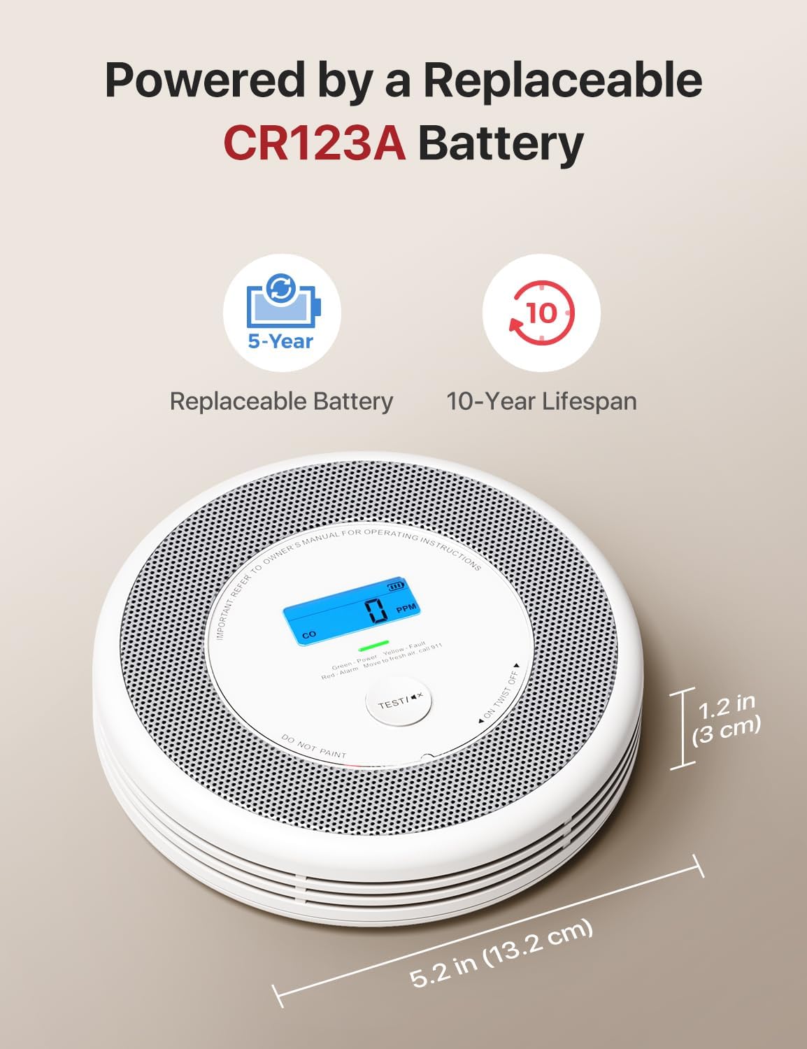 X-Sense XP0A-SR Smoke and Carbon Monoxide Detector Combo with Voice Alerts - 1-Pack
