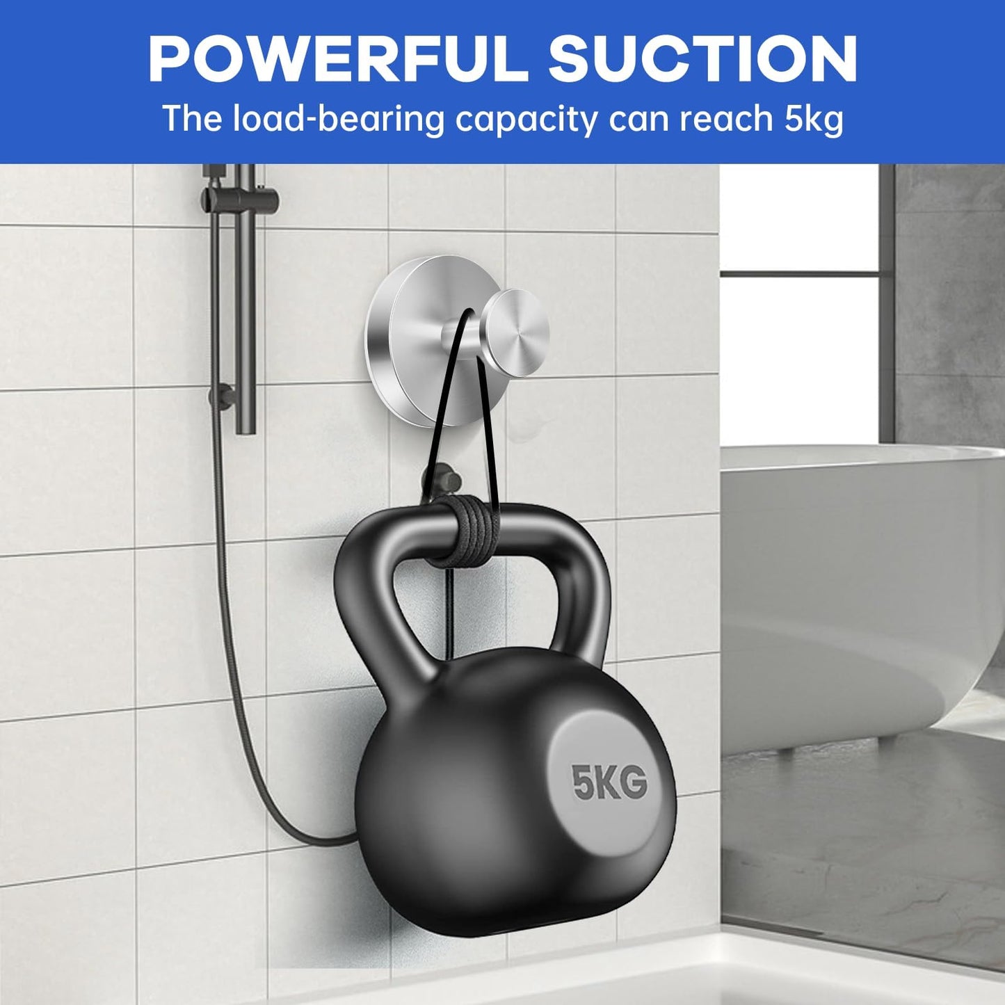 HRMNUS Suction Cup Hooks for Shower, Bathroom,Glass Door, Mirror, Kitchen,Tile – Loofah, Towel, Coat, No-Drill Bath Robe Hook Holder for Hanging up to 15 lbs Removable Wall Hooks,Brushed silver,4packs