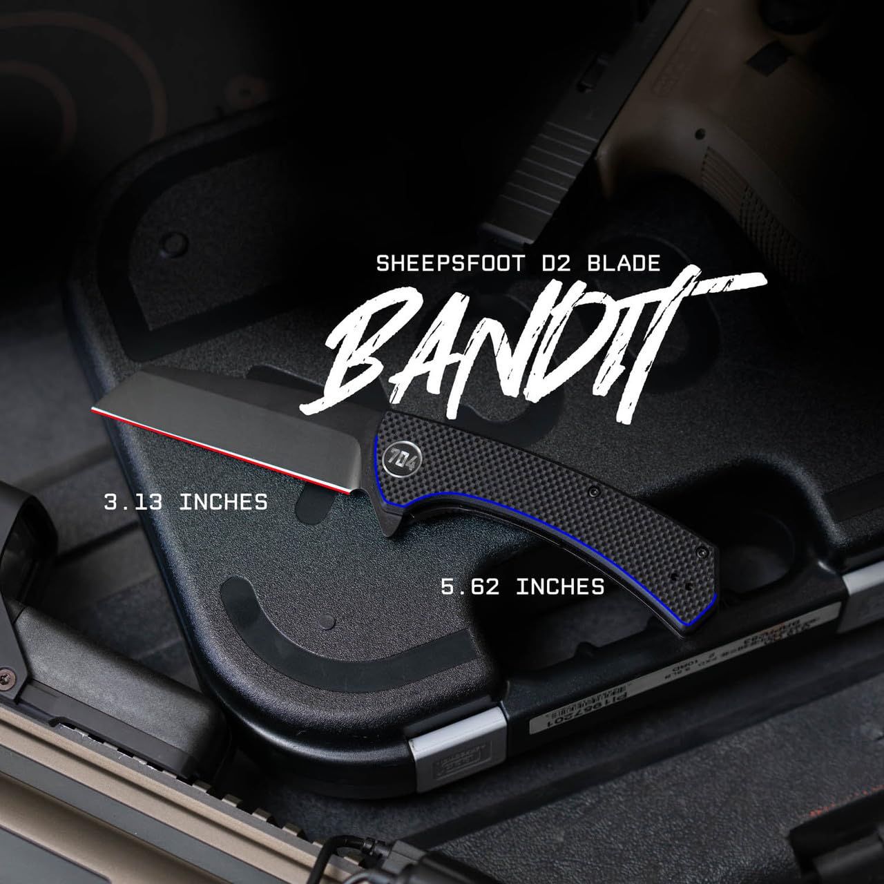 704 Gear Bandit EDC Folding Pocket Knife | Full Size D2 Sheepsfoot Blade | Olive Drab Green