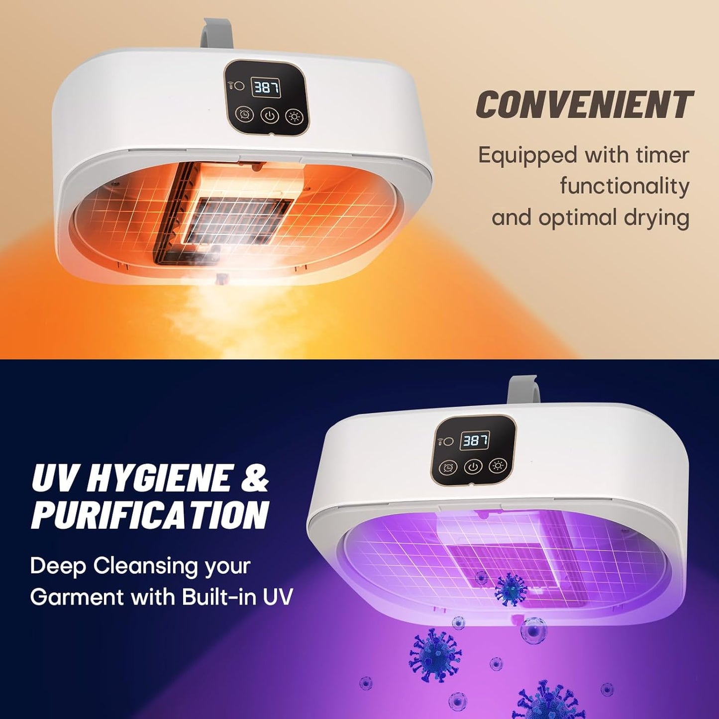 Portable Mini Clothes Dryer with Remote Control - Compact Electric Drying Machine for Travel & Home