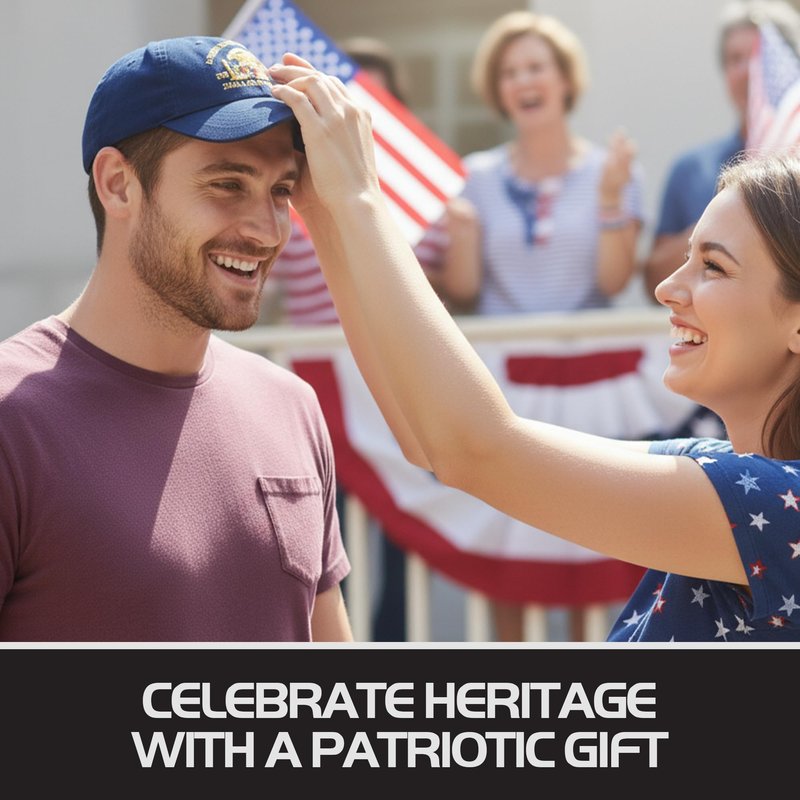 USA 250th Anniversary American Flag Hat – Adjustable Cotton Patriotic Baseball Hat with Eagle & Flag Embroidery - Soft & Comfortable USA Caps for Men & Women (Navy Blue)