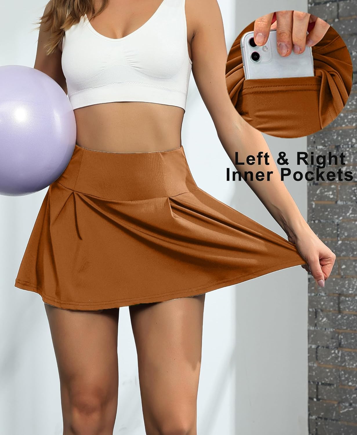Skiennix Women's Active Skort - Lightweight Performance Skirt for Running, Tennis & Golf