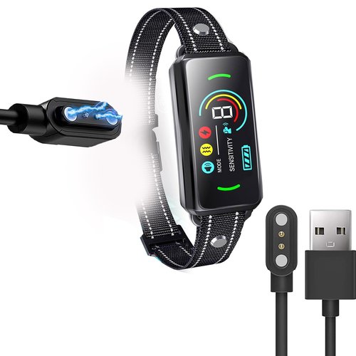 Lamshaw Compatible with Greemoor Dog Bark Collar Charger, Magnetic USB Charging Cable Replacement Charger Cable Compatible with Greemoor AI Dog Bark Collar (2 Pack-Black+Black)