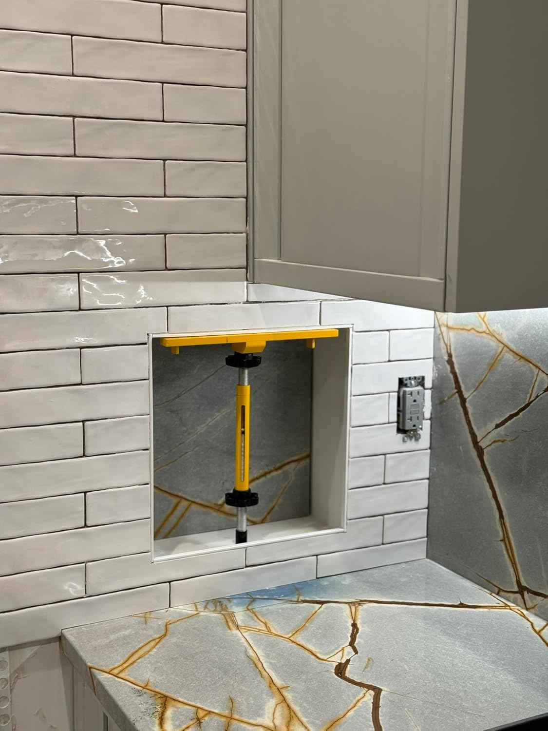 Planum Tile Niche Supporter Kit – Aluminum Shower Niche Tiling Tool for Ceramic & Porcelain Shelves