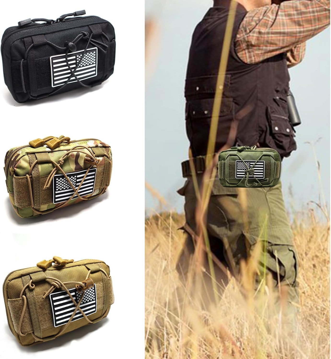 Skiennix Tactical Molle Admin Pouch - Compact Utility EDC Tool Bag | Small Waist Pack for Phones & First Aid