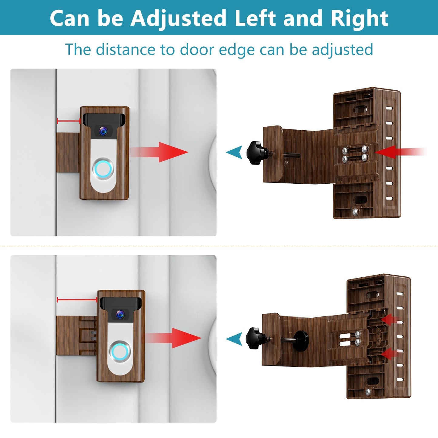 KIMILAR 2024 Upgrade Anti-Theft Video Doorbell Mount, Not Block Doorbell Motion Sensor, Adjustable No-Drill Mounting Bracket Wedge Holder Accessories for Home Rentals Office Room
