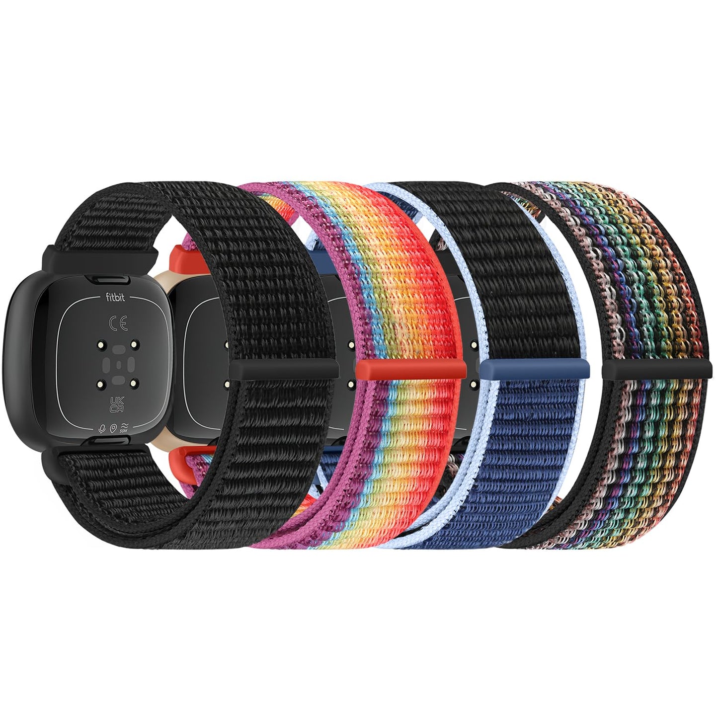 Relting Sport Loop Compatible with Fitbit Versa 4, Sense 2, Versa 3, Sense for Women & Men, Soft Nylon Adjustable Breathable Replacement Wristband
