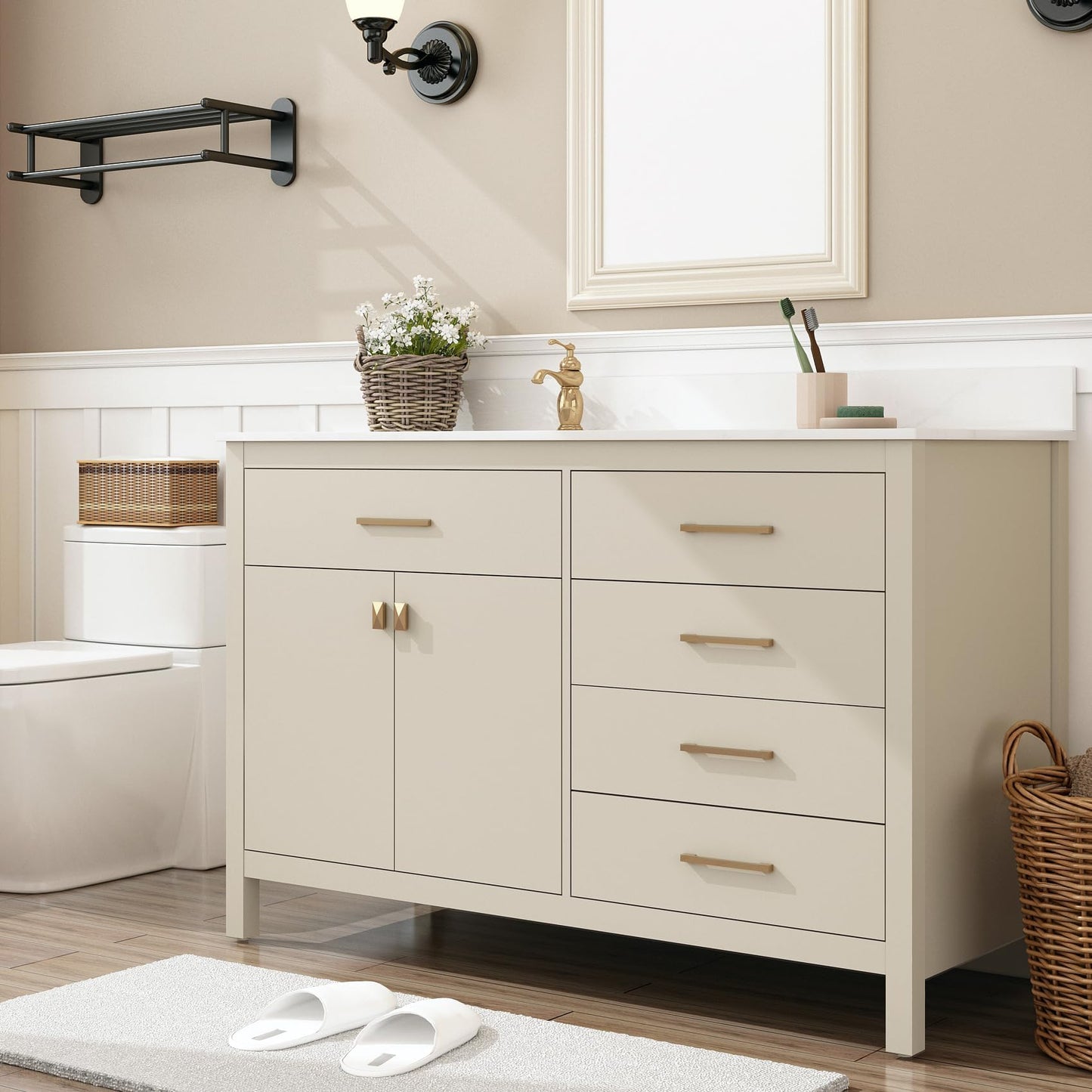 Livelynine Taupe Wallpaper Peel and Stick Dark Beige Contact Paper for Cabinets Drawers Shelves Self Adhesive Cabinet Wallpaper Waterproof Kitchen Vinyl Wrap Neutral Tan Cream Grey Removable 15.8x78.8