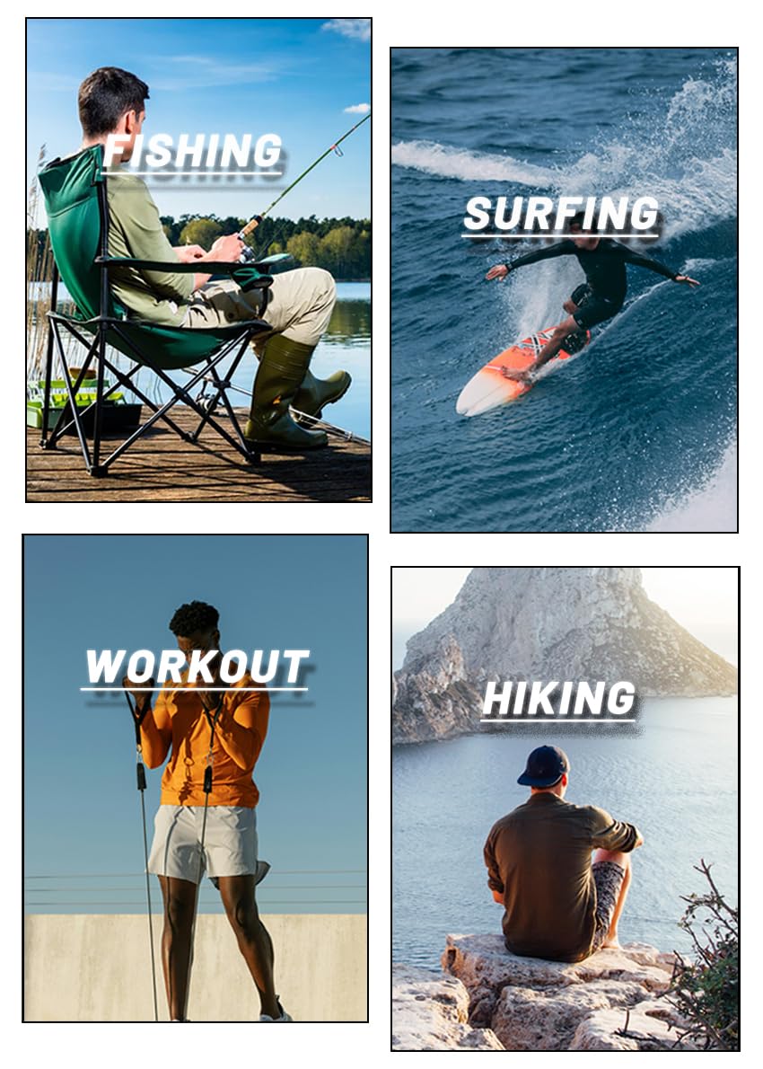 Rashguard Shirts for Men Long Sleeve Sun Protection Shirts Athletic T-Shirt Cycling Outdoor Fishing Hiking Shirts Apricot