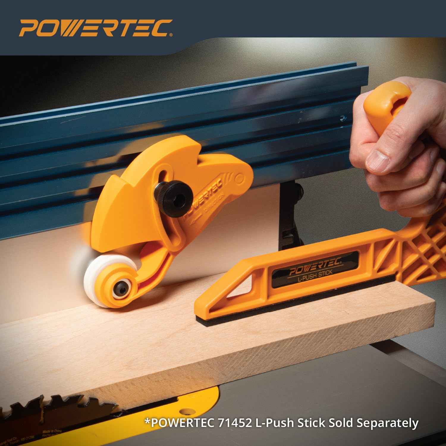 POWERTEC Adjustable Roller Stock Guide for Table Saw & Router - Enhance Safety & Reduce Kickback (Model 71935)
