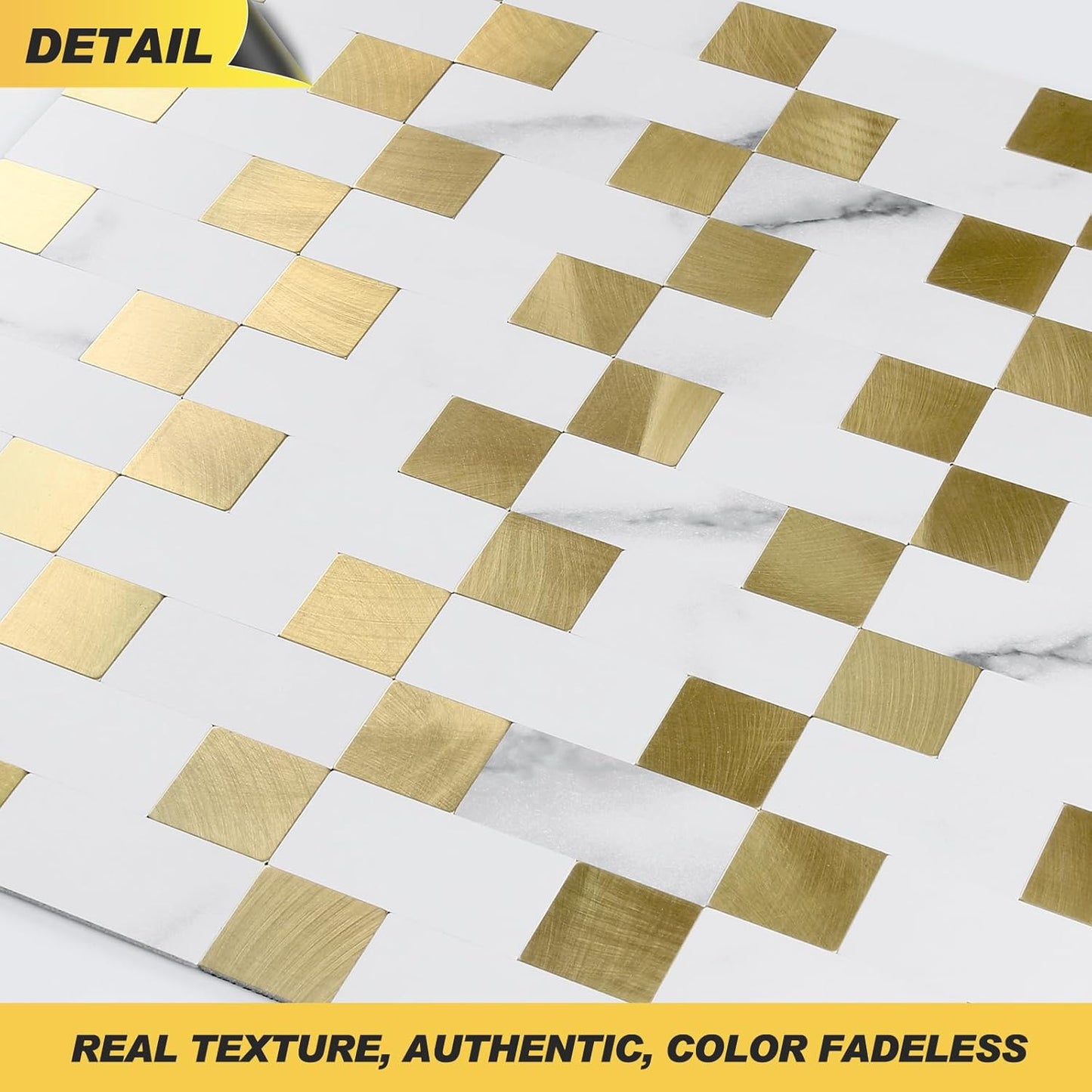 Stainless Steel Peel and Stick Backsplash Tiles - 20 Sheets, 12''x12'' for Kitchen & Bathroom