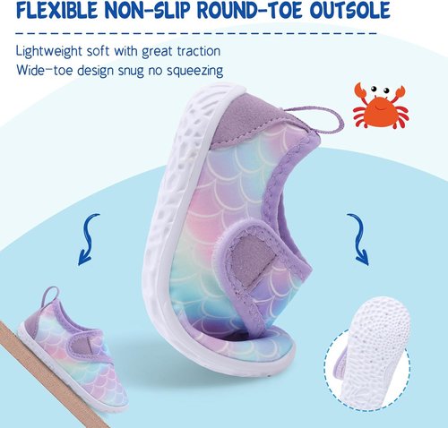 LeIsfIt Toddler Water Shoes - Breathable Quick-Dry Aqua Socks for Kids | Perfect for Beach & Pool