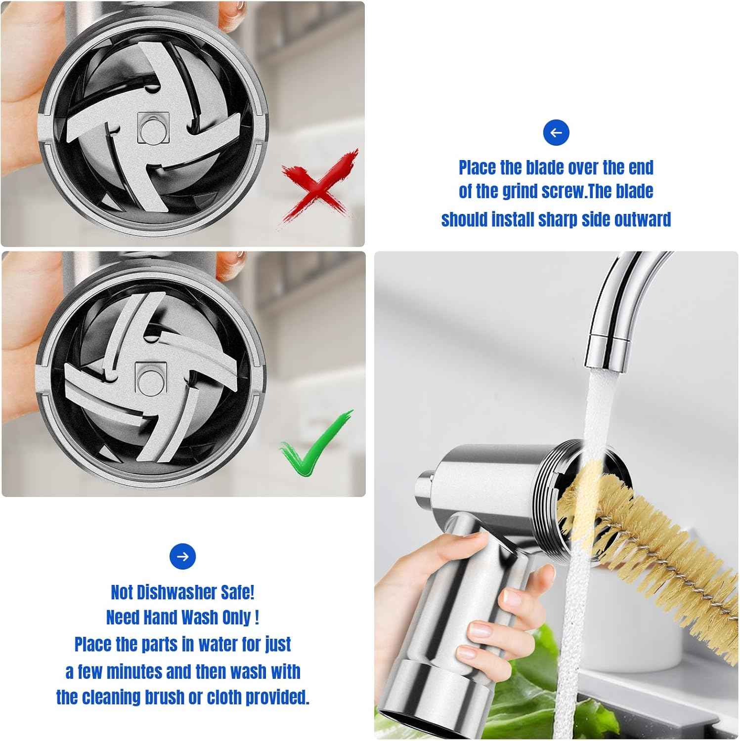 Stainless Steel Meat Grinder Attachment for Mixers - Sausage Stuffer, Dishwasher Safe