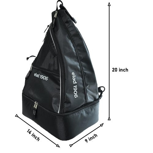 ELAD 1906 Pickleball Sling Bag with Shoe Compartment for Men & Women – Large Paddle Backpack with Fence Hook & Water Bottle Holder – Fits 2 Pickleball Paddles or Tennis Rackets