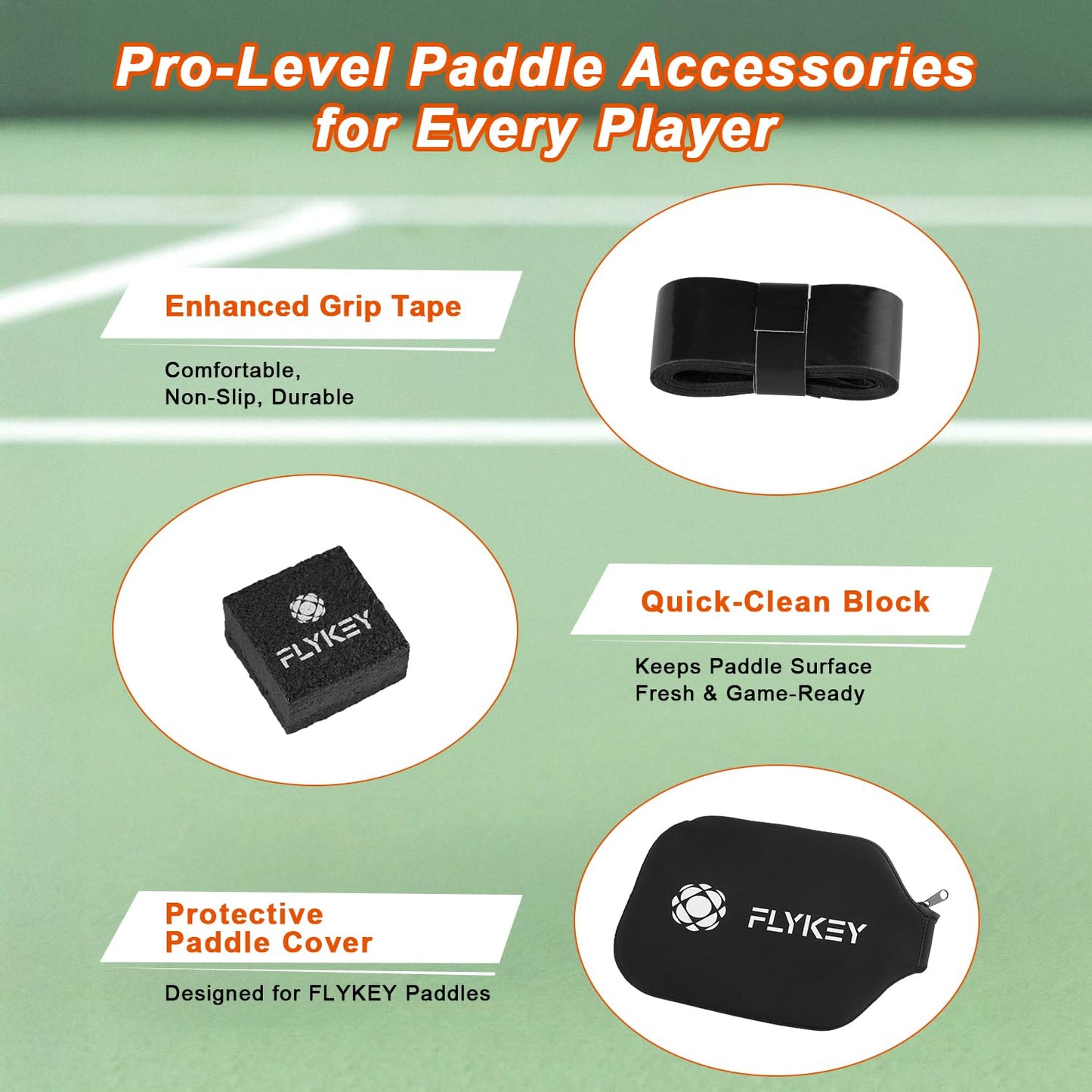 FLYKEY Pickleball Paddles, T700 Carbon Fiber Pickleball Paddle with a 16mm Shark Power Polymer Core, USAPA Approved Pickle Ball Paddle, Strong Spin and Power Surface,Strong Shock Absorption