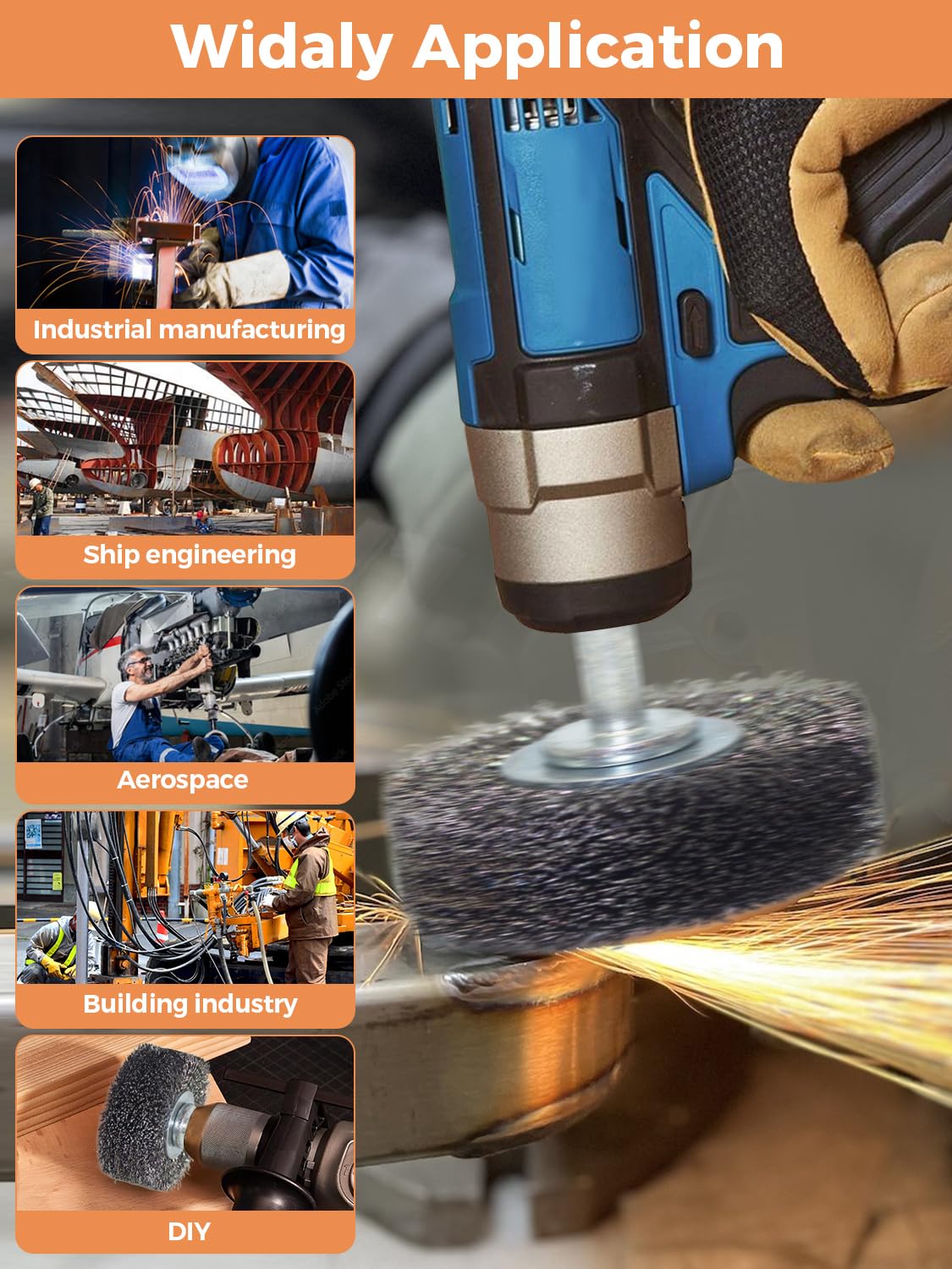 OSFTBVT Wire Wheel Brush 2x7/8in for Drill 2Pack, Heavy Duty Carbon Steel Wire Brushes for Rust,Paint,Oxides,Corrosion Removal 1/4in Shank Drill Rotary Attachment