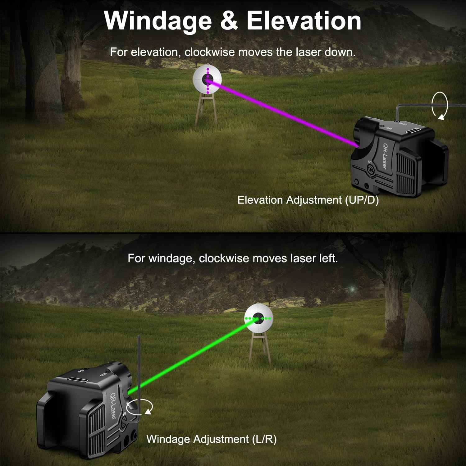 800 Lumens Tactical Flashlight Laser Sight Combo - USB Rechargeable LED Light for Handguns