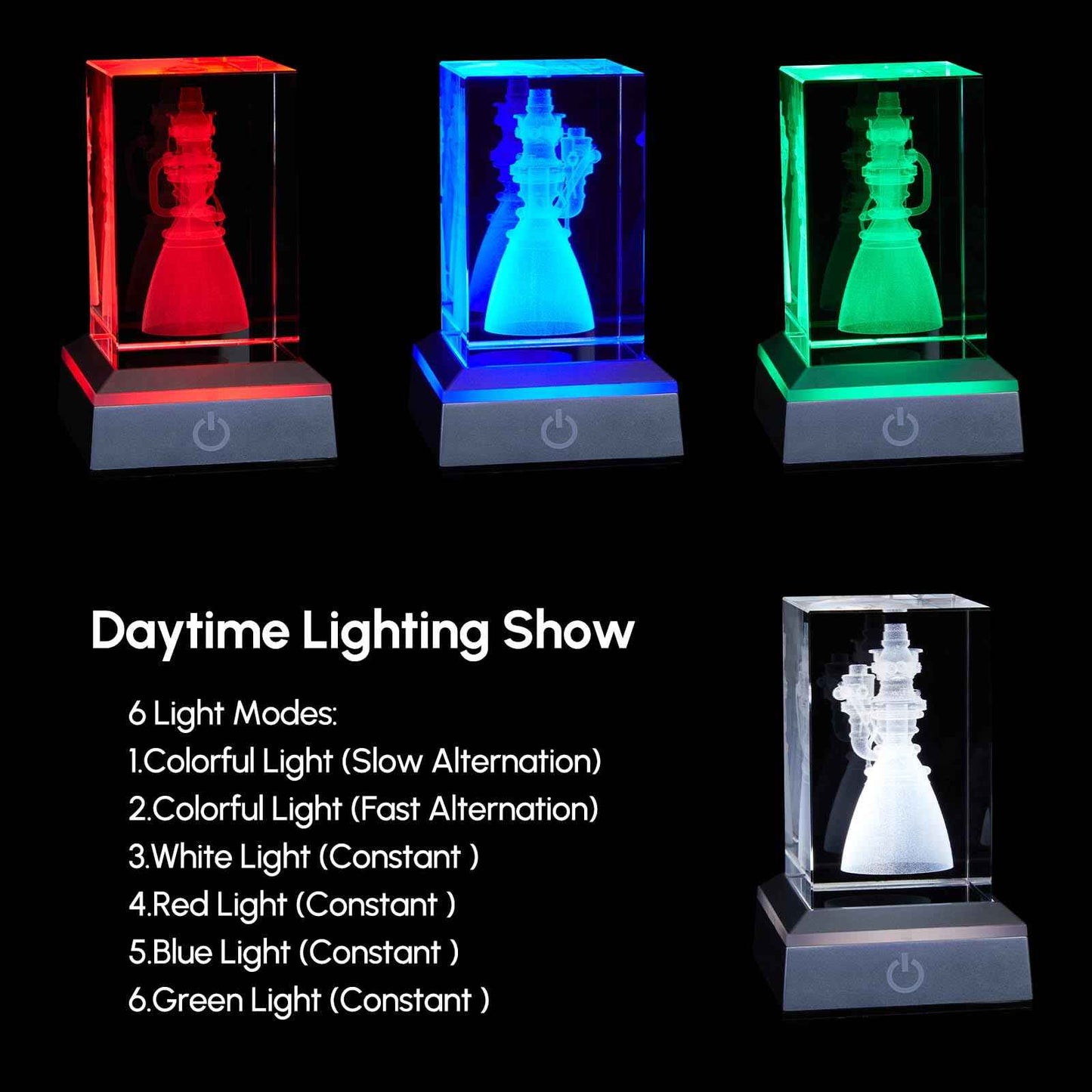 EMGTMS Y&Z SpaceX Starship Raptor 3 Engine Night Light, 3D Rocket Engine Figurine Lamp with 6 Color Modes, USB/Battery Powered, Collector's Gift for Space Fans & Tech Enthusiasts