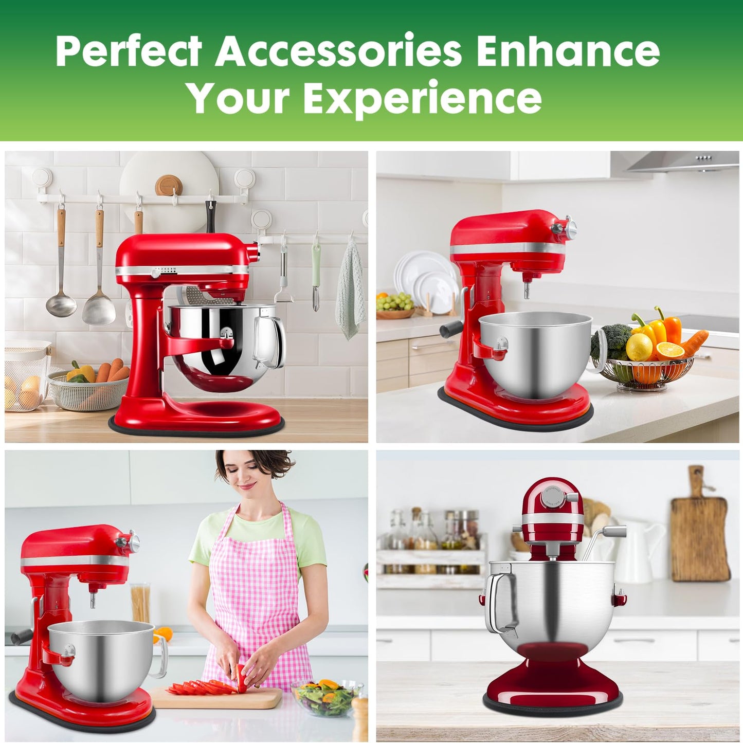 Mixer Sliding Mat for Kitchen Aid - Kitchen Counter Appliance Slider Mat Mixer Attachment for Kitchenaid 5-8 Qt Bowl Lift Stand Mixer, Mover Slider Pad Mixer Countertop Accessories Black