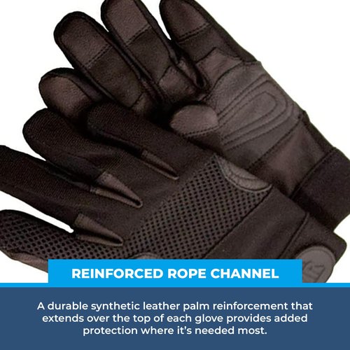 Rock-N-Rescue Rope Master Gloves-Version II, Lightweight, Breathable,Stretchable, Nylon Construction for Dexterity and Comfort, Leather Reinforced Palms for Protection, Small